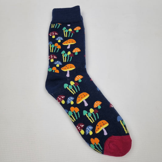 Mushroom Print Crew Socks