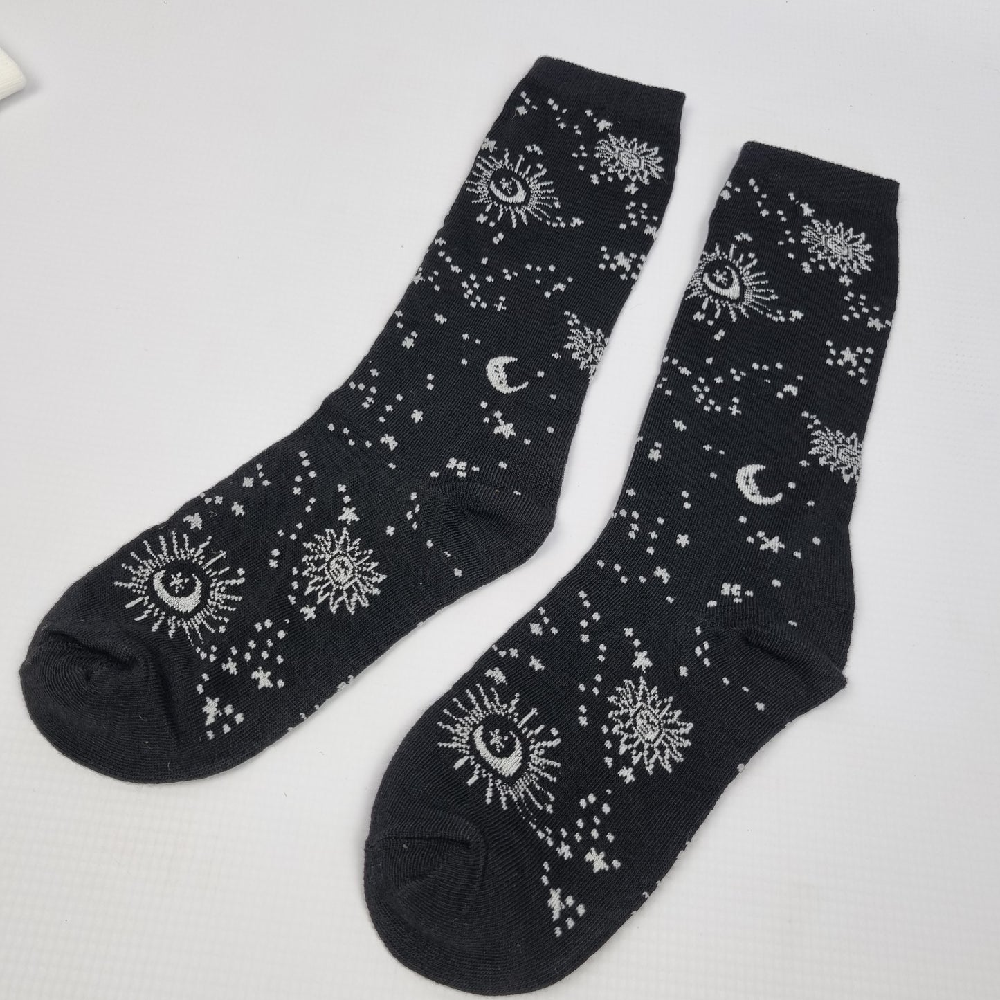 Black Starry Night Sky Crew Socks