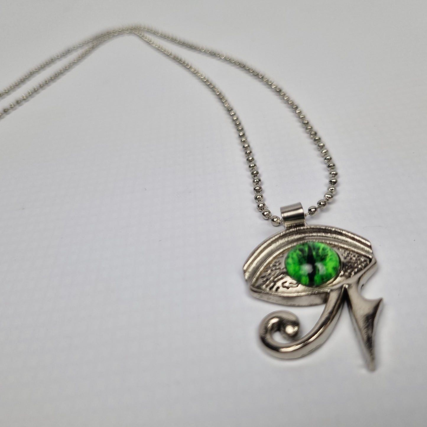 Green Eye of Horus Pendant Necklace