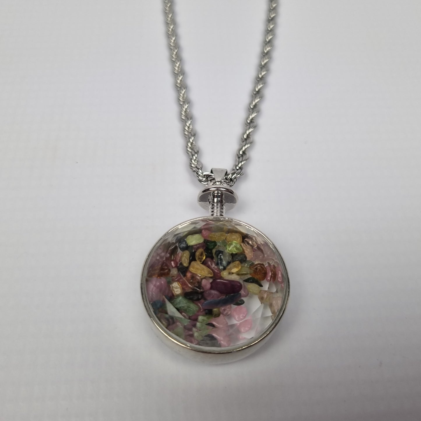 Fluorite Encased Pendant Necklace