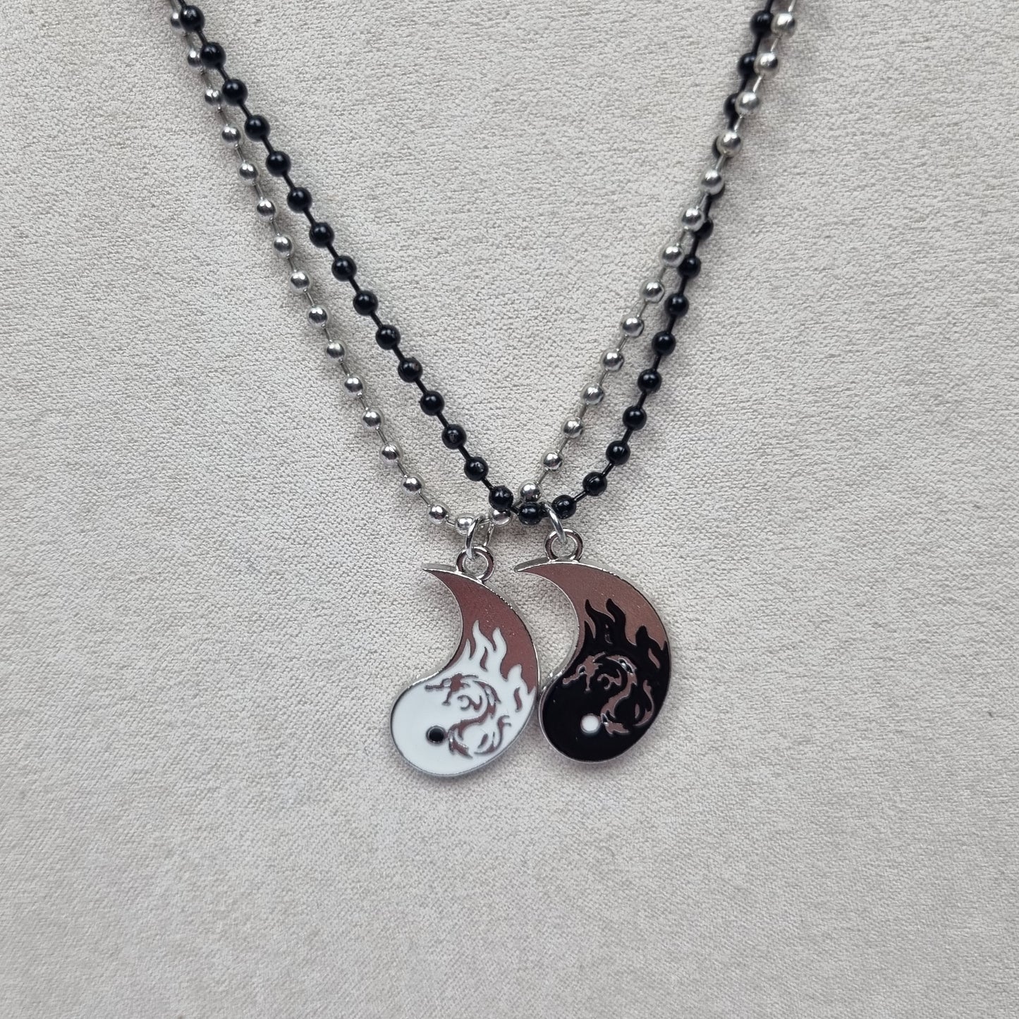 Small Yin Yang Winged Couples Necklace