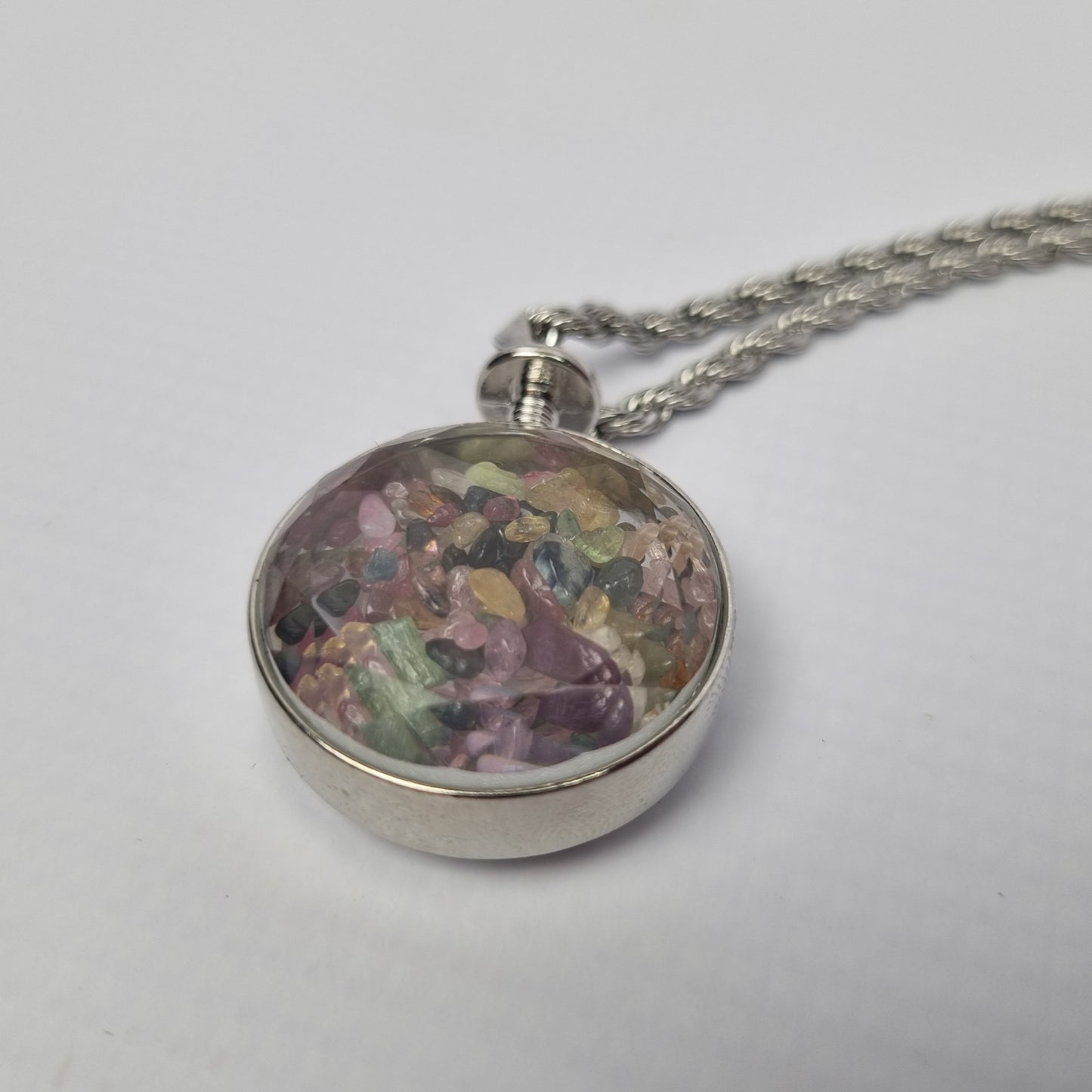 Fluorite Encased Pendant Necklace