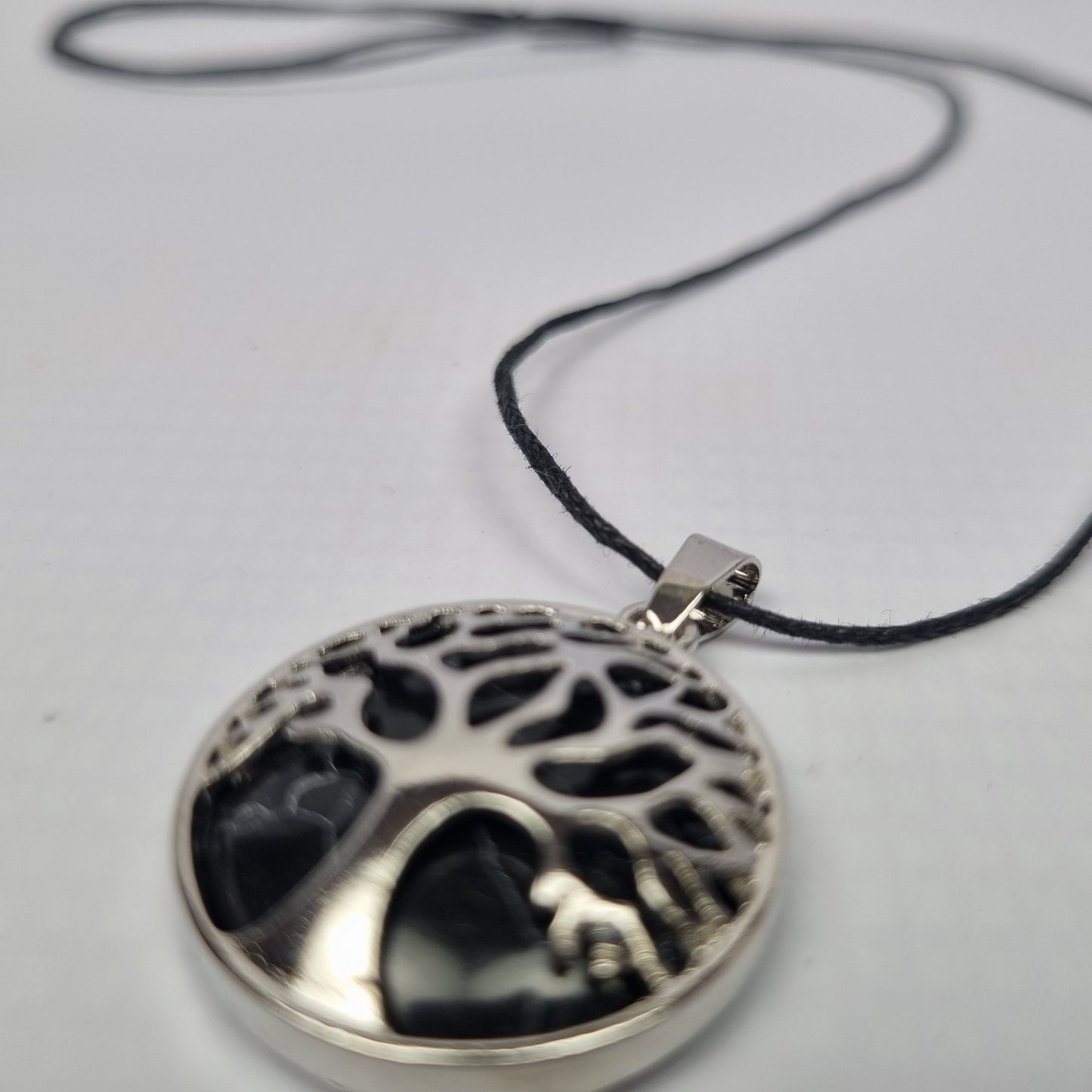 Obsidian Tree of Life Pendant Necklace