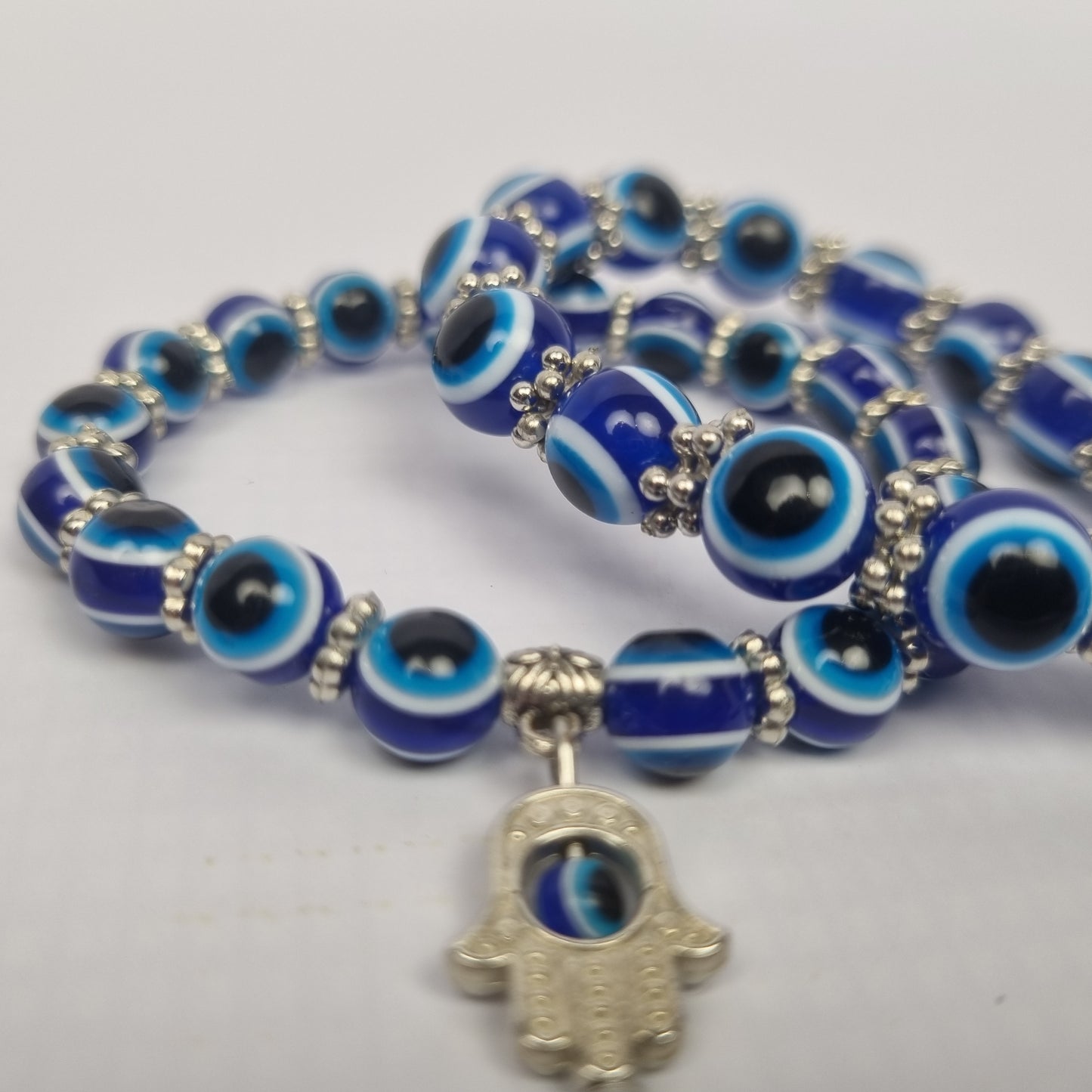 Guardian Eye Hamsa Charm Blue Bracelet