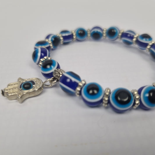 Guardian Eye Hamsa Charm Blue Bracelet