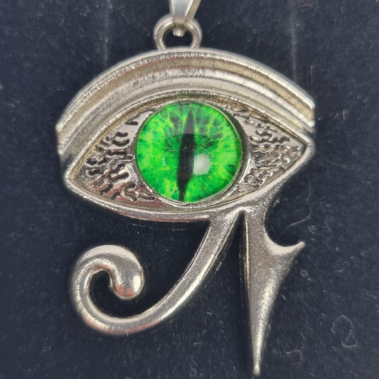 Green Eye of Horus Pendant Necklace