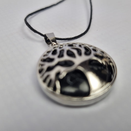 Obsidian Tree of Life Pendant Necklace