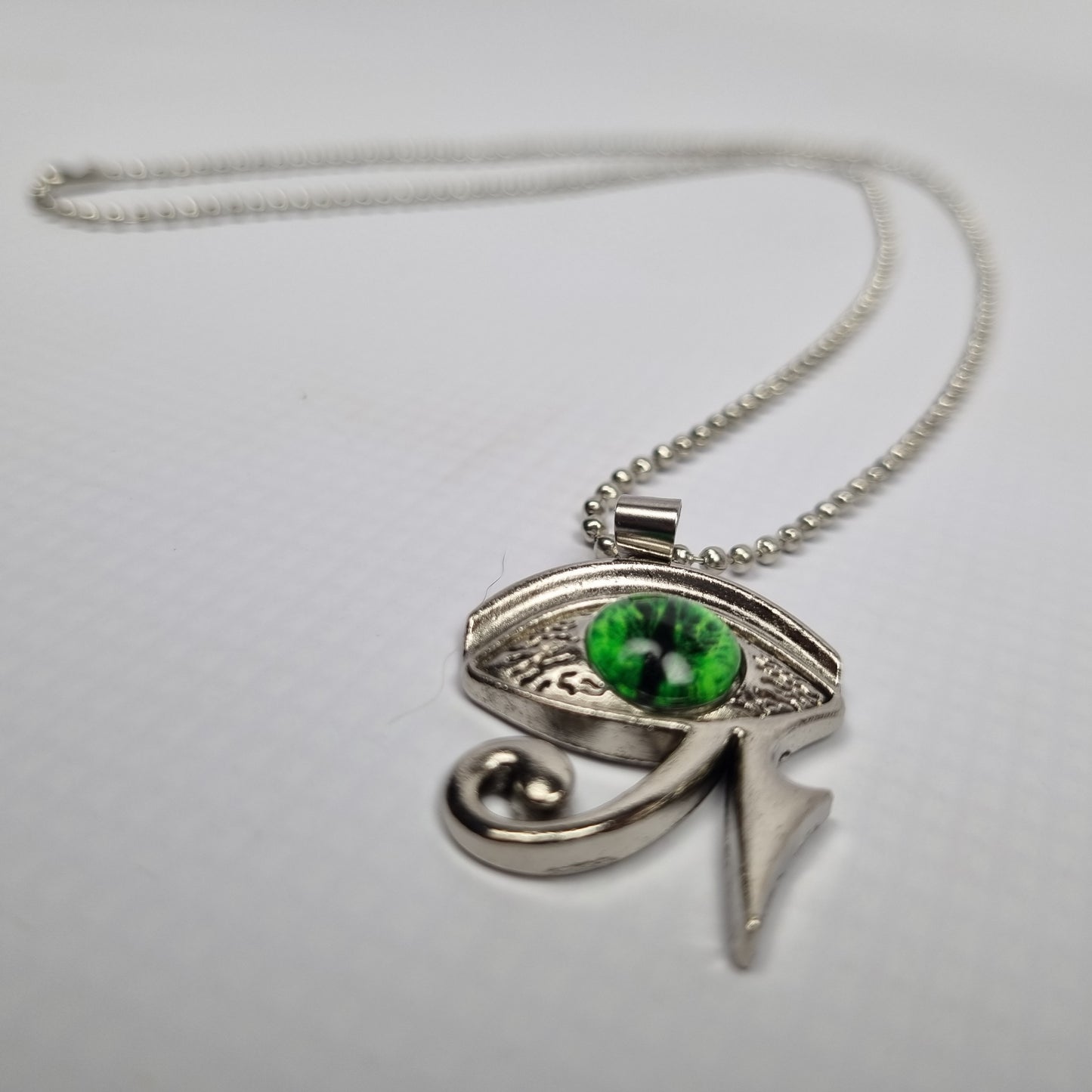 Green Eye of Horus Pendant Necklace